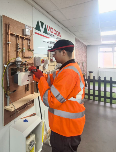 Apprentice training on gas metering equipment